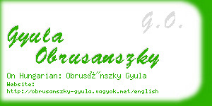 gyula obrusanszky business card
